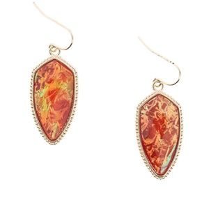 Red Abalone Shell Tear Drop Earrings